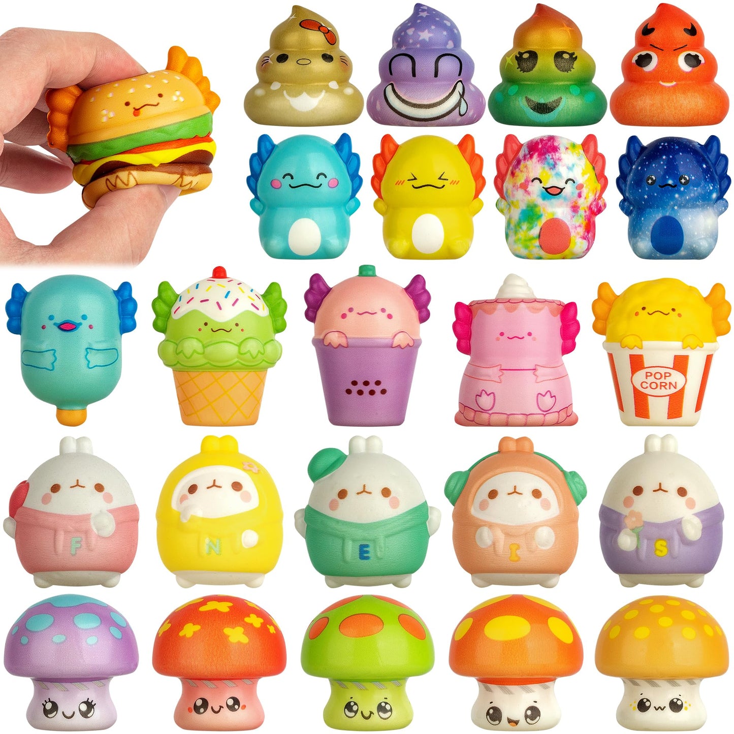 30 PCS Squishy Toys for Kids Party Favors for Kids Animal Squishies for Kids Goodie Bags Stuffers for Kids Birthday Gifts for Boys & Girls Prizes for Kids Classroom
